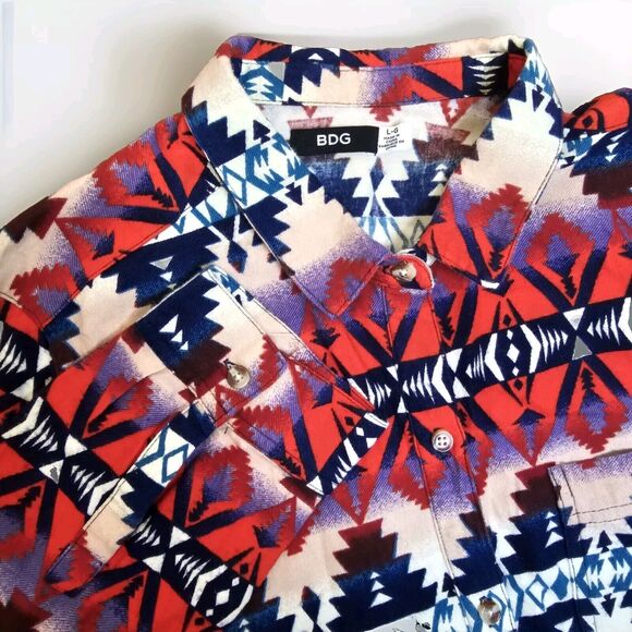 BDG Tops - BDG Urban Outfitters Women's Large Aztec Western Flannel Shirt Long Sleeve